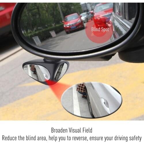 Car Blind Spot Mirror 2 in 1 Wide Angle Mirror 360 Rotation Adjustable Convex Rear View Mirror View Front Wheel Vehicle mirror