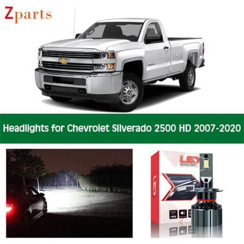 Car LED Headlight For 2007-2020 Chevy Chevrolet Silverado 2500 HD Headlamp Low High Beam Bulbs Lighting Light Lamp Accessories
