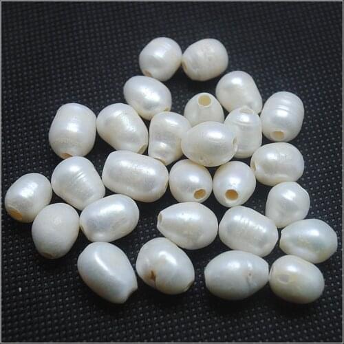 20pcs white cultured freshwater pearl beads 10-11mm big hole 3.0mm inner hole loose beads for women bracelets making
