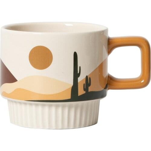 10oz Bone china Ceramic coffee cup set, cup and saucer spoon Office coffee cup set Gift