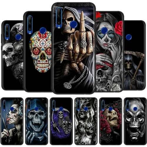 Grim Reaper Skull Skeleton Phone Case For Huawei Mate 20 Lite 40 30E Pro 5G Y6p Y8p Y6 Y7 Y9 Prime 2019 Silicone Cover Coque