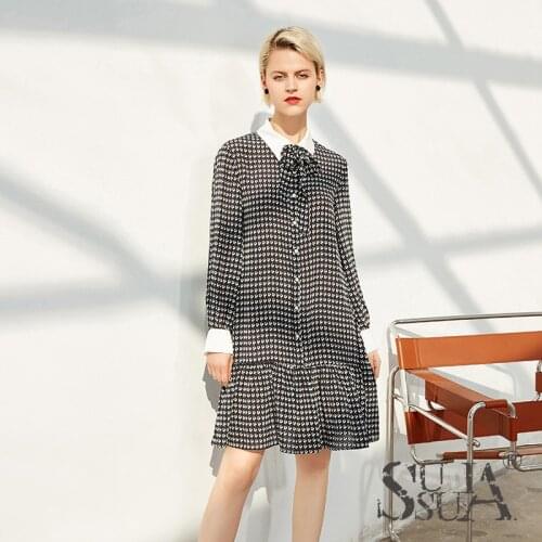 Black Polka Dot Floral Silk Shirt Dresses Women Fashion 2021 Summer Long Casual Sexy Office Work Daily Dress Plus Size Slim