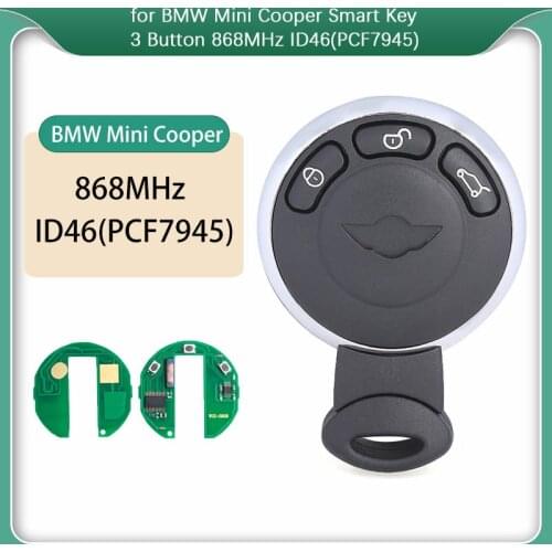 CN006034 Aftermarket BMW Mini Cooper 3 Button 868MHz ID46 PCF7945 Smart Key With/Without Logo
