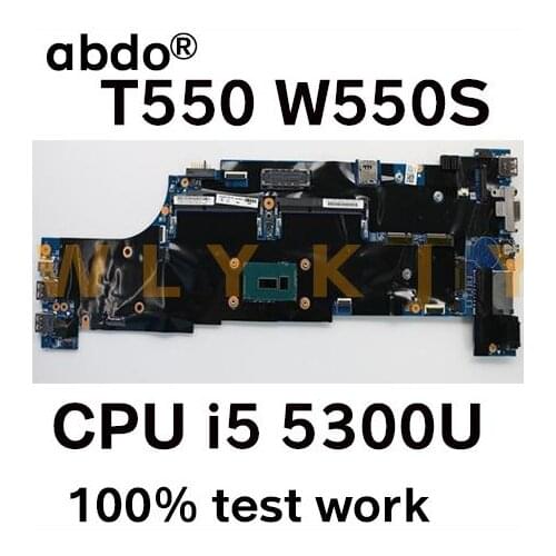 For Lenovo ThinkPad T550 W550S Notebook Motherboard CPU i5 5300U 100% test work FRU 00JT371 00JT403 00JT383 00UR088 00JT403