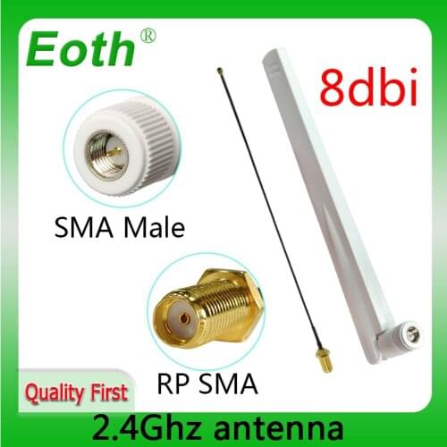 2.4Ghz wifi antenna Wifi 8dbi SMA Male connector white 2.4G antena Router Antenna 2.4 GHz 21cm RP-SMA Male Pigtail Cable