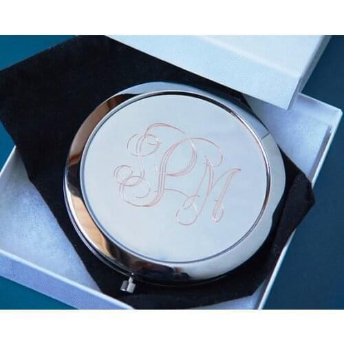 Personalized compact mirrors bridesmaid gifts graduation gift free custom engraving 200pcs/lot free shipping