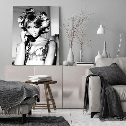 Famous Black Supermodel Posters and Prints Fashion Photography Art Canvas Painting Home Decor Picture for Living Room Abstract