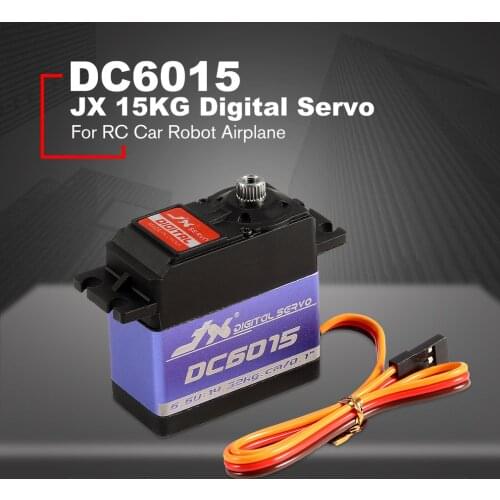 JX DC6015 4.8-6.6V 15KG Metal Gear 0.10 Sec Large Torque Digital Servo For RC Car Robot Airplane Aircraft Accessories