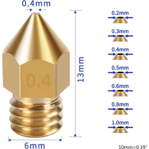 Mk8 Pointed Metal Nozzle Good Thermal Conductivity with Smooth and Glossy Polish Wide Range of Use Print Efficient