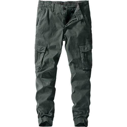 Fashion Mens Cargo Pants Elastic Overalls Men Casual Sports Pants Cotton Harem Jogger Pants Army Green Trousers Boys Plus Size