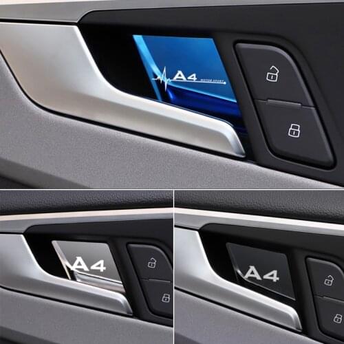 Car Interior Door Handle Bowl Pads Cover Molding Trim Stickers Fit for Audi A4 2017 2018 2019 2020 car Accessories