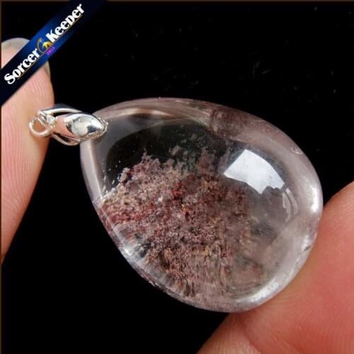 Real Natural Reiki Minerals Healing Green Phantom Quartz Crystal Necklace Pendant Birthday Party Gift for Jewelry Making IS713