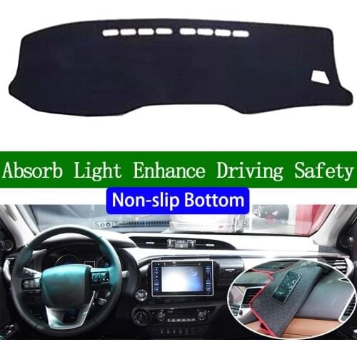 For Toyota Hilux SR5 REVO Hi-Rider 2015 2016 2017 2018 Non-slip Bottom Dashboard Cover Car Stickers Interior Car Accessories