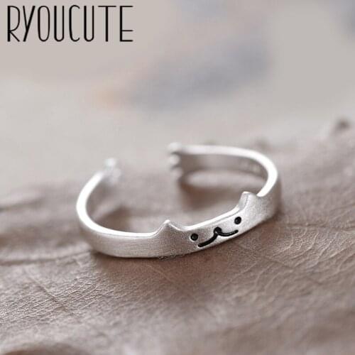 New Trendy Personality Punk Cat Rings For Women Lady Resizable Size Rings Party Jewelry Charm Gifts 2021