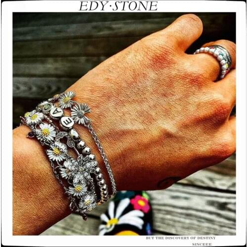 EDY 2021 New Hip Hop Punk Trend PEACE GD Daisy Letter Bracelet For Women Men Girls Party Jewelry