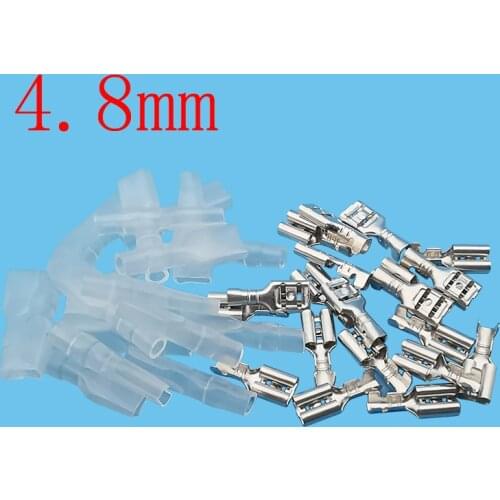 50Pairs Crimp Terminals 4.8mm Female Wire Spade Crimp Terminal with Insulating Sleeve Connector