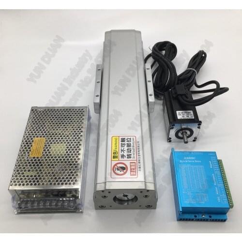 400mm Fully Enclosed Guide Linear Module 1605 1610 Ballscrew Sliding Table Workbench 57mm Closed Loop Motor driver Spot welding