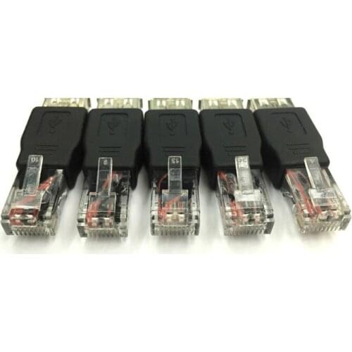 RJ45 to USB female adapter USB to RJ-45 connector USB female to RJ45 crystal head Network Interface