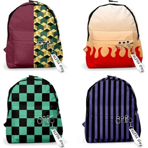 Anime Kimetsu No Yaiba 3D Backpack Tanjirou Backpack Women Men Outdoor Travel Rucksack Children School Bags