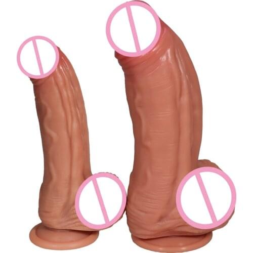 Sexy Big Dick Huge Dildo Female Masturbator Super Soft Realistic Penis Dildo Double-layer Silicone Suction Cup Dildos For Women