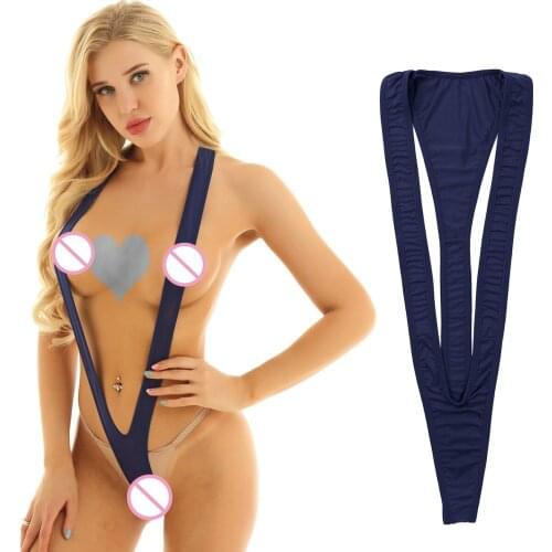 Hot Sexy Women Thong Micro Bikini Bodysuit Panties Stretch Beachwear Bodysuit Thong Swimsuit One Piece Erotic Lingerie Swimwear
