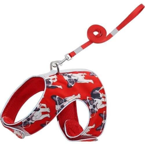 Vest-style pet chest harness reflective cat harness leash pet dog leash anti-breaking durable adjustable breathable dog line