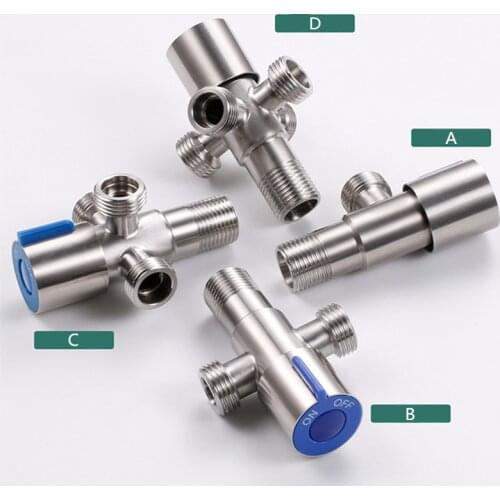 Stainless Steel Angle Valve Thread Triangle Valve Hot and Cold Water Valve Bathroom Connector for Toilet Basin Water Heater