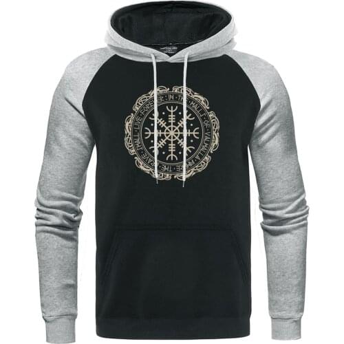 Viking Valhalla Odin Pullover Autumn Winter Sweatshirt Hoodie Men Fashion Print Raglan Hoodies Hip Hop Streetwear Retro Classic