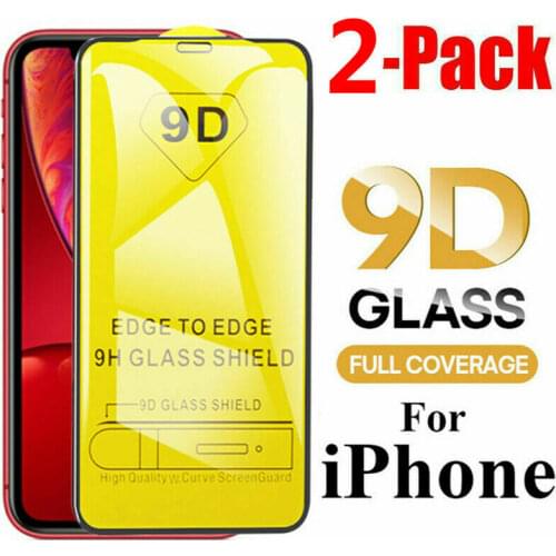 2PCS 9D 9H Tempered Glass for iPhone 11 Pro Max Xs Max Xr X Full Cover Screen Protector for iPhone 11 Pro Glass
