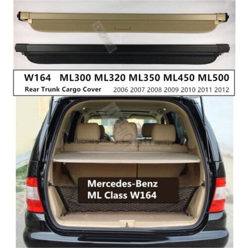 For Car Rear Trunk Security Shield Cargo Cover For Mercedes-Benz ML Class W164 ML320 ML350 ML500 2006-2012 Accessories