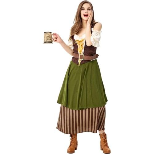 Ladies Beer Girl Dress Women Oktoberfest Dirndl Alpine Beer Maid Costume