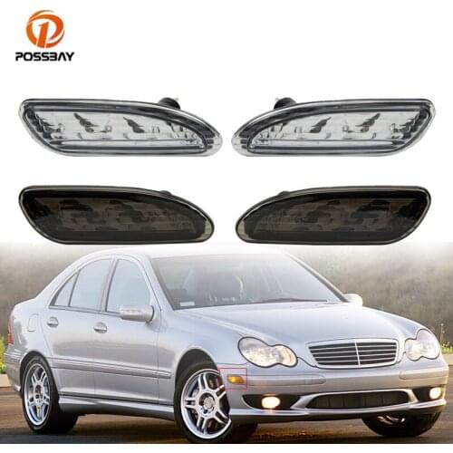 1Pair Car Front Bumper Led Side Marker Turn Signal Indicators Amber Warning Lamp for Mercedes Benz C Class W203 2001 2002-2007