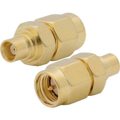 1Pcs RF Coaxial Converter SMA Male to MCX Female Coax Adapter Connector Straight Brass Gold plated