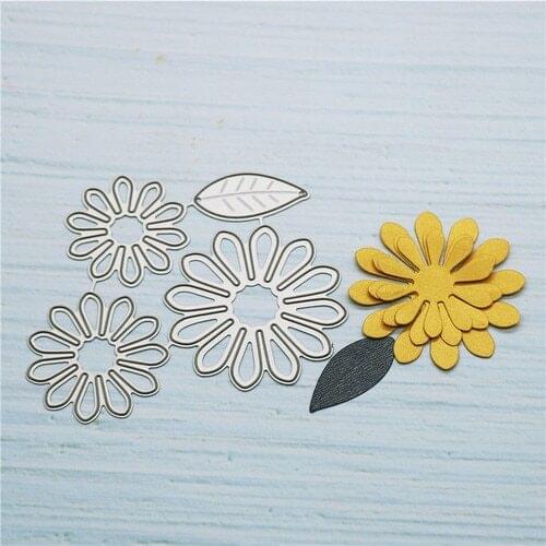 2020 new 3pcs/set flower and leaf Metal Cutting Dies Stencils For DIY Scrapbooking Embossing Handcraft Die Cutting Template