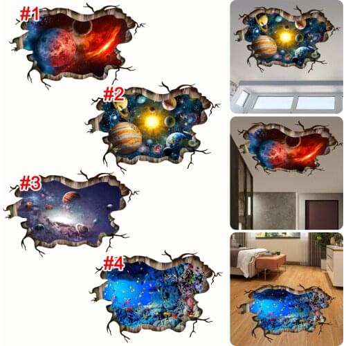 3D Wall Stickers Wall Decals Huge Hole PVC Waterproof Adhesive Wall Decor for Living Room Bedroom Home Decor