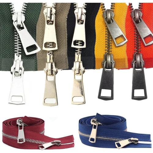 20/30/40/50/60/70/80cm 5# Colorful High Quality Open-end Double Sliders Metal Zipper DIY Handcraft For Cloth Pocket Garment Bags