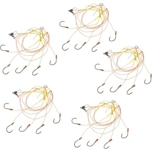 5pcs Outdoor Heavy Duty Fishing Hooks Saltwater Freshwater Fishhook Barrel Swivel and Barbed Hooks