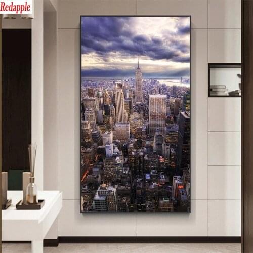 5d diy diamond painting Modern art, urban landscape diamond painting cross stitch mosaic embroidery diamond round square