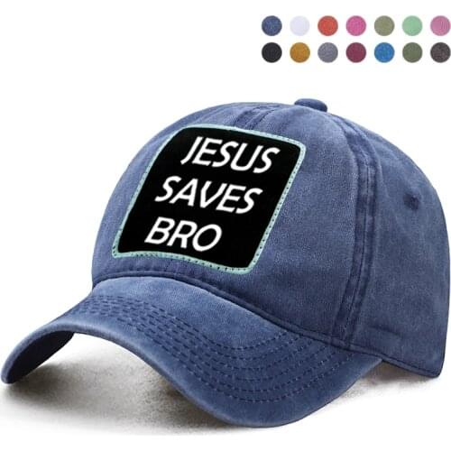 Jesus Saves Bro Letter Printed Baseball Cap Dad Trucker Solid Gorras Hat Women Ponytail Berets Bone Caps Casquette Snapback Hat
