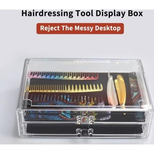 Barbershop Hairdressing Tool Storage Case Box Razor Comb Scissors Brush Place The Box