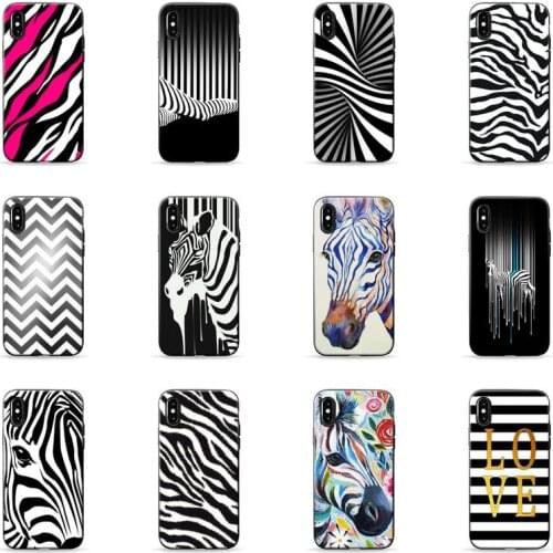 Zebra black and white stripes Phone Case for iPhone 7 8 11 12 Pro X XS Max XR Samsung A S 10 20 30 50 70 Plus pro funda