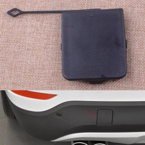 CITALL Car Black Plastic Left Rear Bumper Tow Eye Hook Cover Cap 6.7x5.8 cm Fit for BMW X1 E84 2013 2014 2015 51127303815