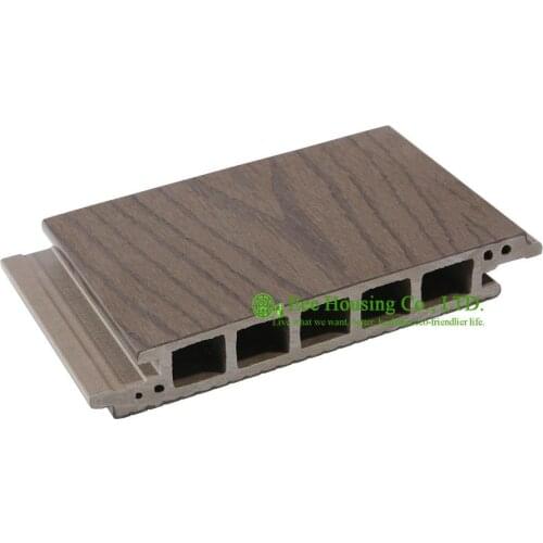 Wood plastic composite decking boards, hollow core composite decking boards