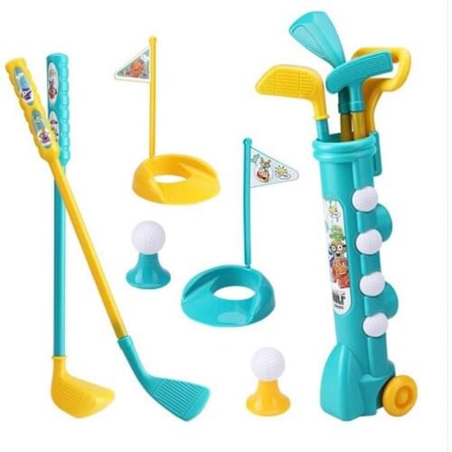 ChildrenS Parent-Child Sports Toys Golf Equipment Golf Club Interactive Games Body Shoulder Ball Sports Fitness Equipment Blue