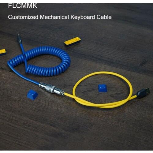 FL ESPORTS Mechanical Keyboard Coiled Data Cable Type-C USB Customized Aviator Connector Spring Spiral Interface Air Plug Cable
