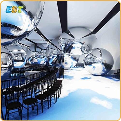 Customized PVC Rainbow inflatable mirror ball, inflatable mirror balloon for advertising, promotion, exhibition decoration