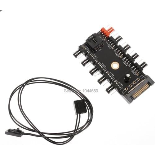 PC Computer SATA/IDE 1 to 8/10 Multi Way Splitter Cooler Cooling Fan Hub SATA/IDE Power Socket PCB Adapter For Computer Case Fan