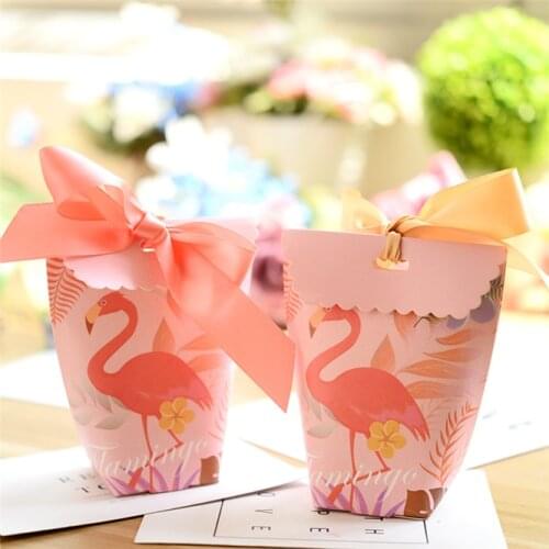 20PCS Flamingo unicorn Gift Box with Ribbon Wedding Favors Decoration Baby Shower Candy Boxes for Birthday Party Supplies