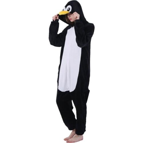 Anime Animal Black Penguin Costume Pajamas Cosplay All jumpsuit Adult Women Men Onesie Pyjamas Party Dress