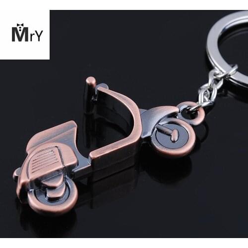 Hot Sale High Quality Cindiry Antique Bronze Plated Vespa Motorbike Key Chain Personality Motorcycle Keychain For Ladies P